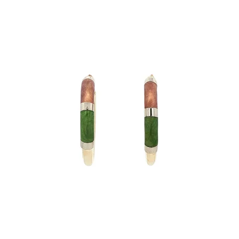 Vintage 14K Gold Stud Earrings with Enamel