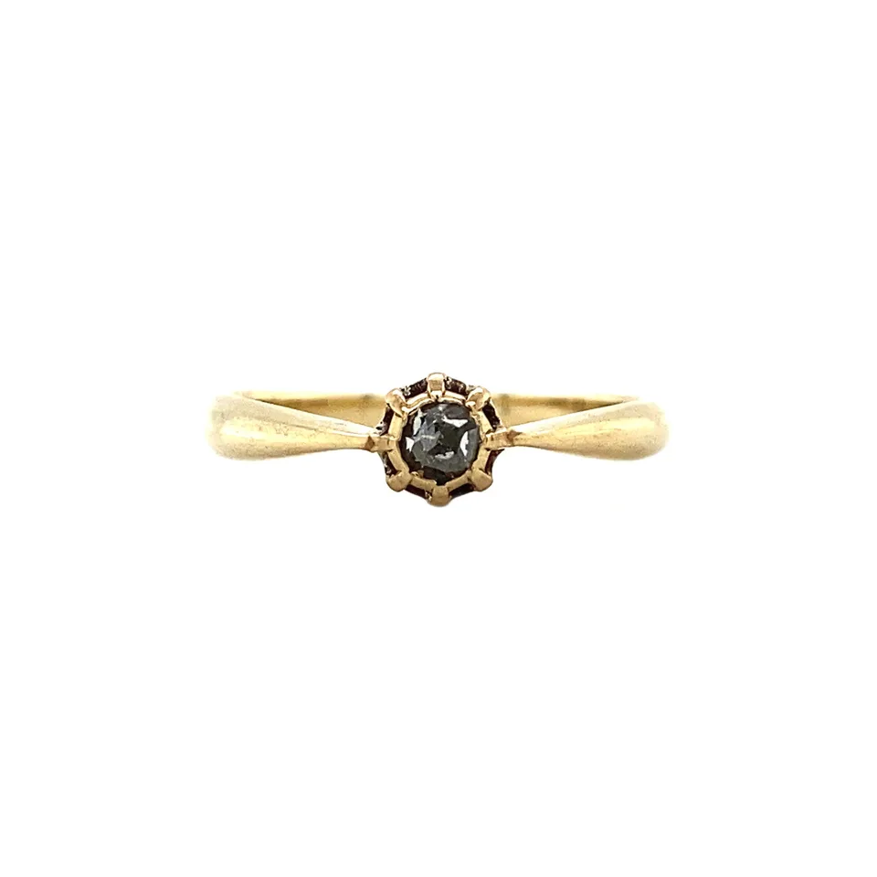 Vintage 14K Gold Ring with Rose Cut Diamond