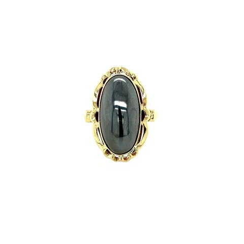 Vintage 14K Gold Ring with Hematite