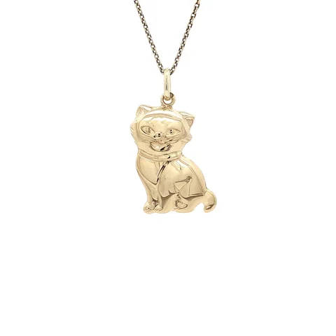 Vintage 14K Gold Cat Pendant