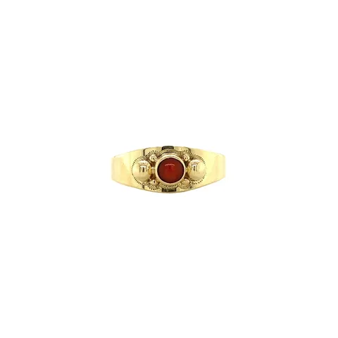 Vintage 14K Gold Ring with Red Coral