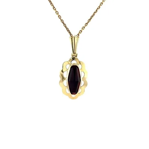 Vintage 14K Gold Pendant with Garnet