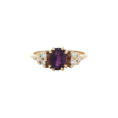 Vintage AUDREY 14K Gold Ring, VIOLET