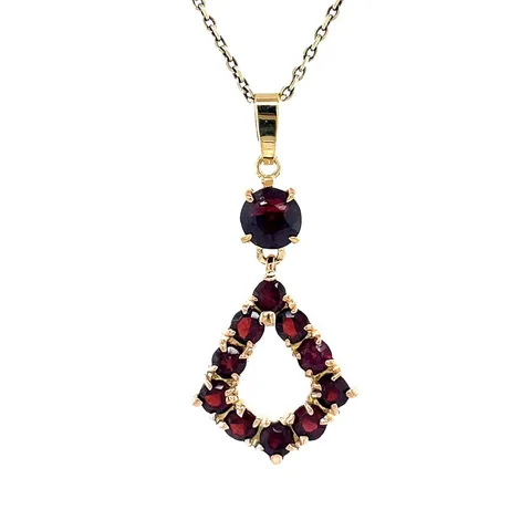 Vintage 18K Gold Pendant with Garnet