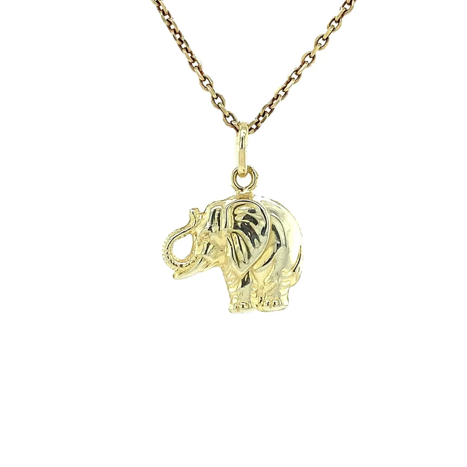 Vintage 14K Gold Pendant Elephant