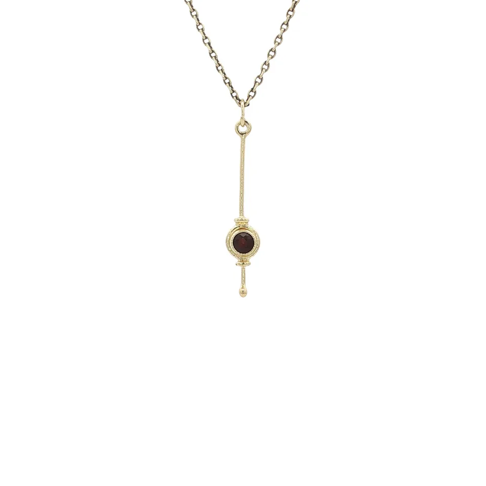 Vintage 14K Gold Pendant with Garnet