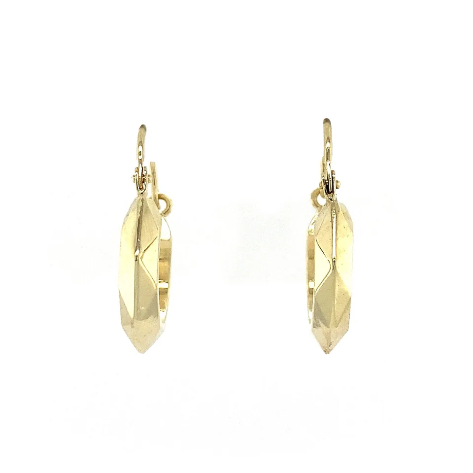 Vintage 14K Gold Fancy Hoop Earrings