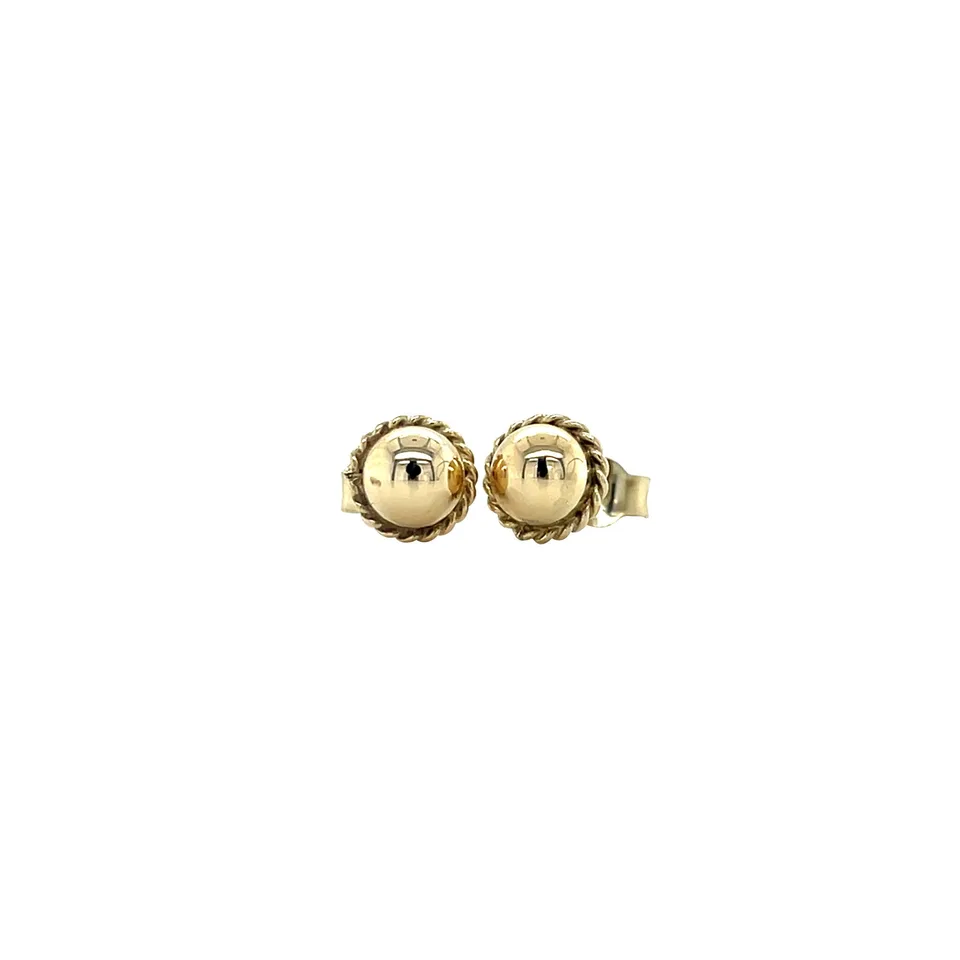 Vintage 14K Gold Smooth Stud Earrings