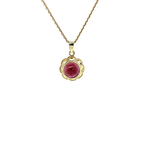 Vintage 14K Gold Pendant with Garnet