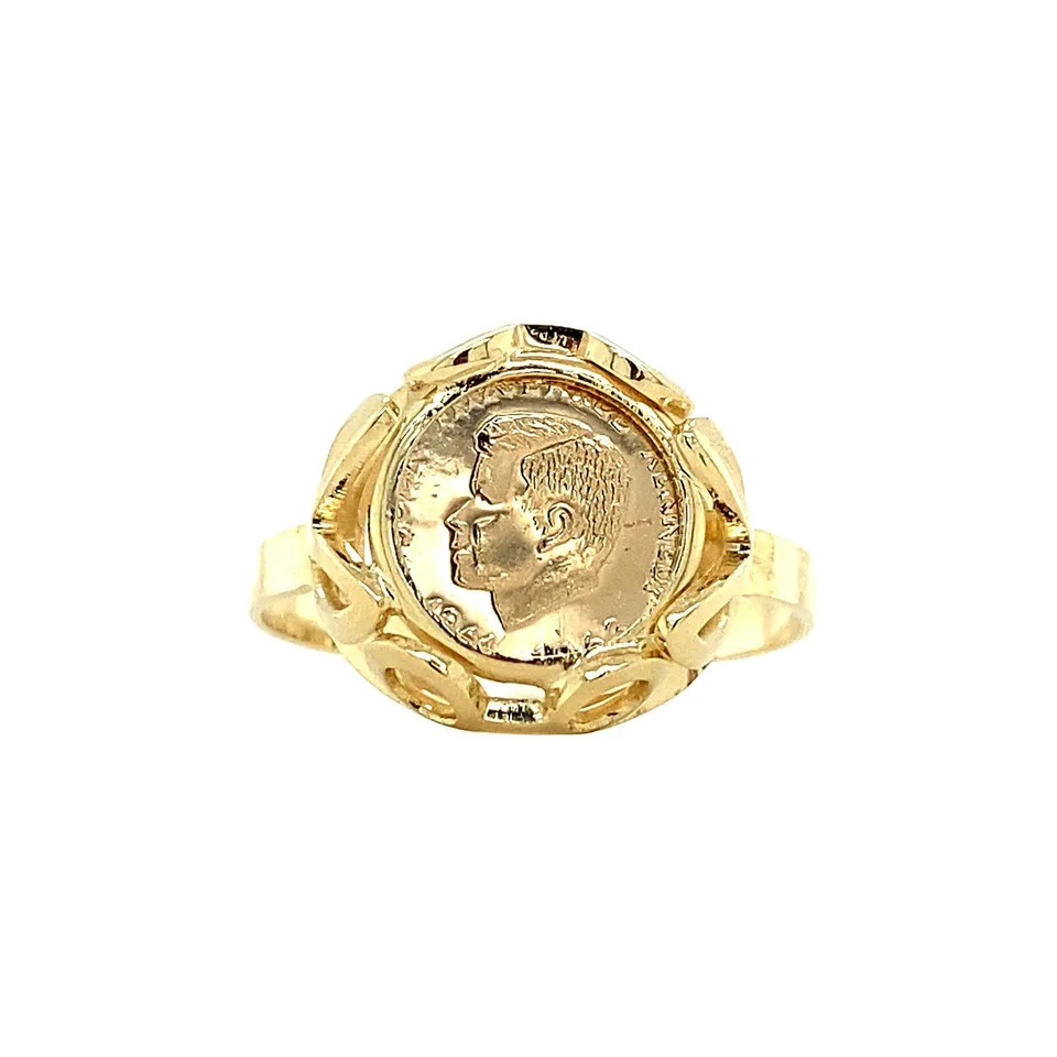 Vintage 14K Gold Ring with Coin