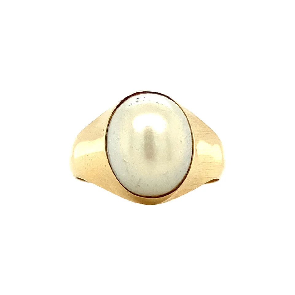 Vintage 14K Gold Ring with Imitatie Pearl