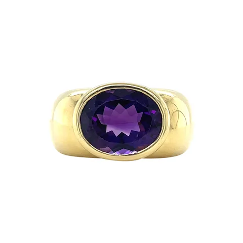 Vintage 18K Gold Ring with Amethyst