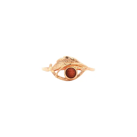 Vintage 14K Rose Gold Ring with Goldstone
