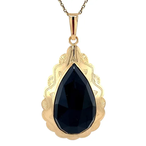 Vintage 14K Gold Pendant with Garnet