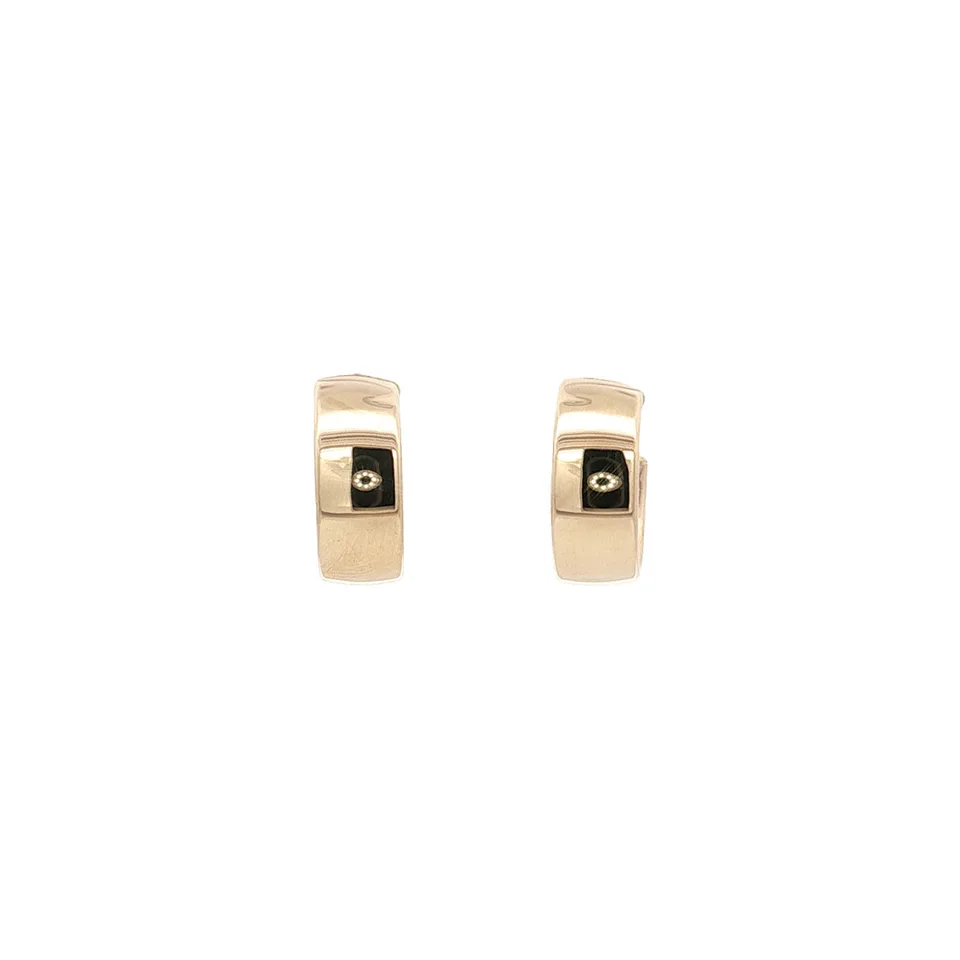 Vintage Smooth 9K Gold Hoop Earrings