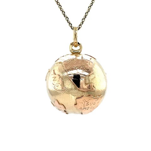 Vintage 14K Gold Globe Pendant