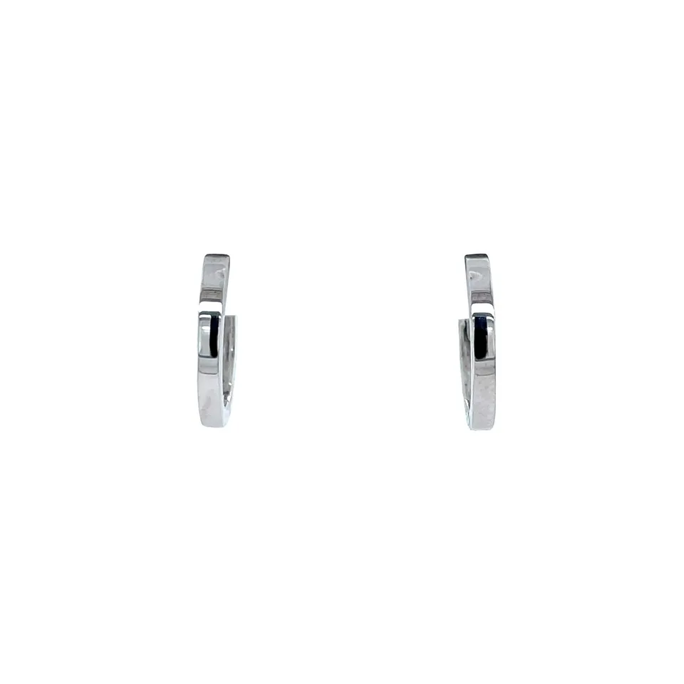 Vintage 14K White Gold Smooth Hoop Earrings