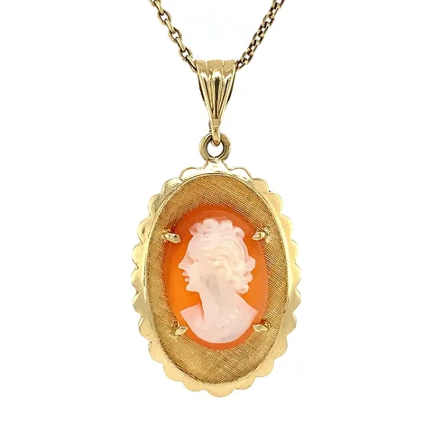 Vintage 14K Gold Pendant with Cameo