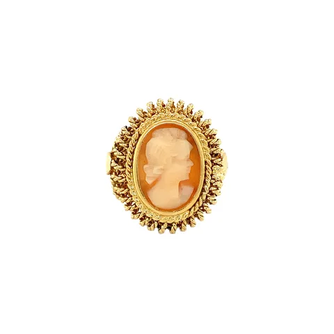 Vintage 18K Gold Ring with Cameo