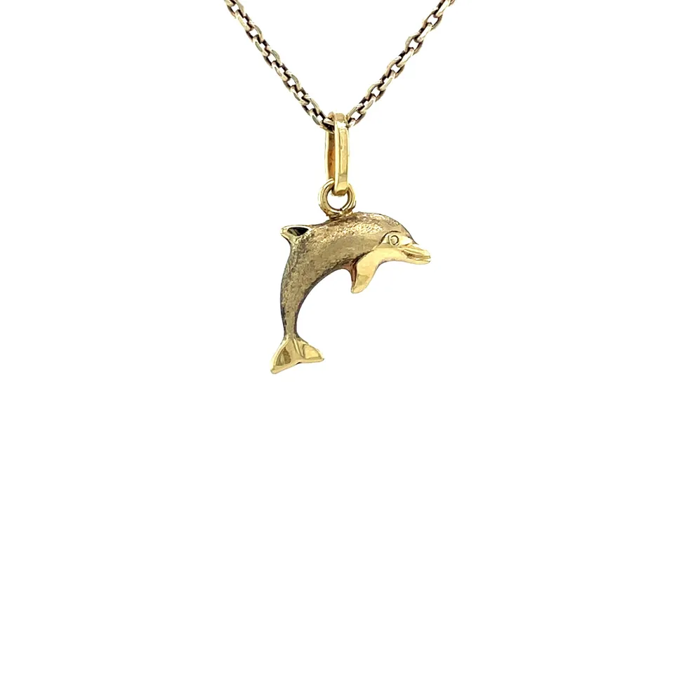 Vintage 14K Gold Dolphin Pendant