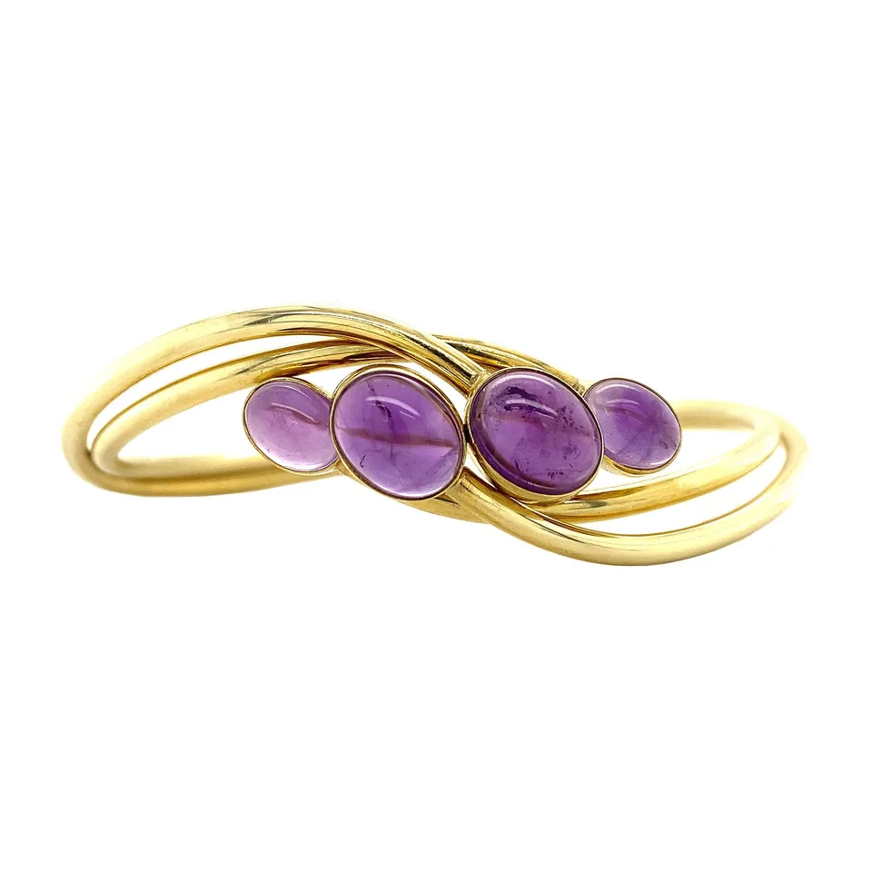 Vintage 14K Gold Bracelet with Amethyst