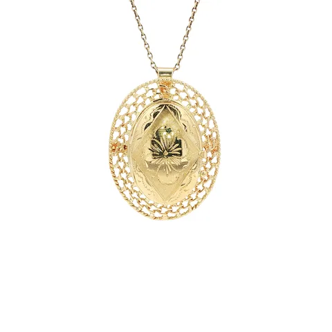 Vintage 14K Gold Locket Pendant with Engraving