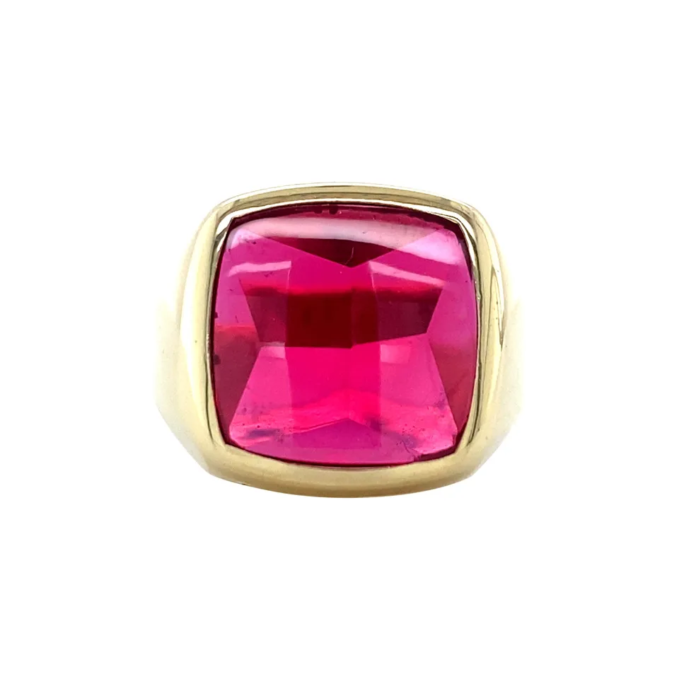 Vintage 14K Gold Signet Ring with Ruby