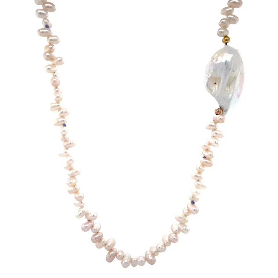 Vintage Pearl Necklace with 14K Gold Clasp