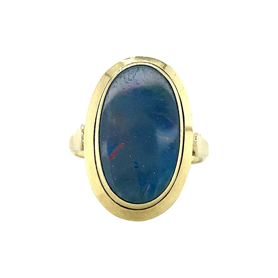Vintage 14K Gold Ring with Opal Triplet