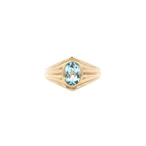 Vintage 14K Gold Ring with Blue Topaz