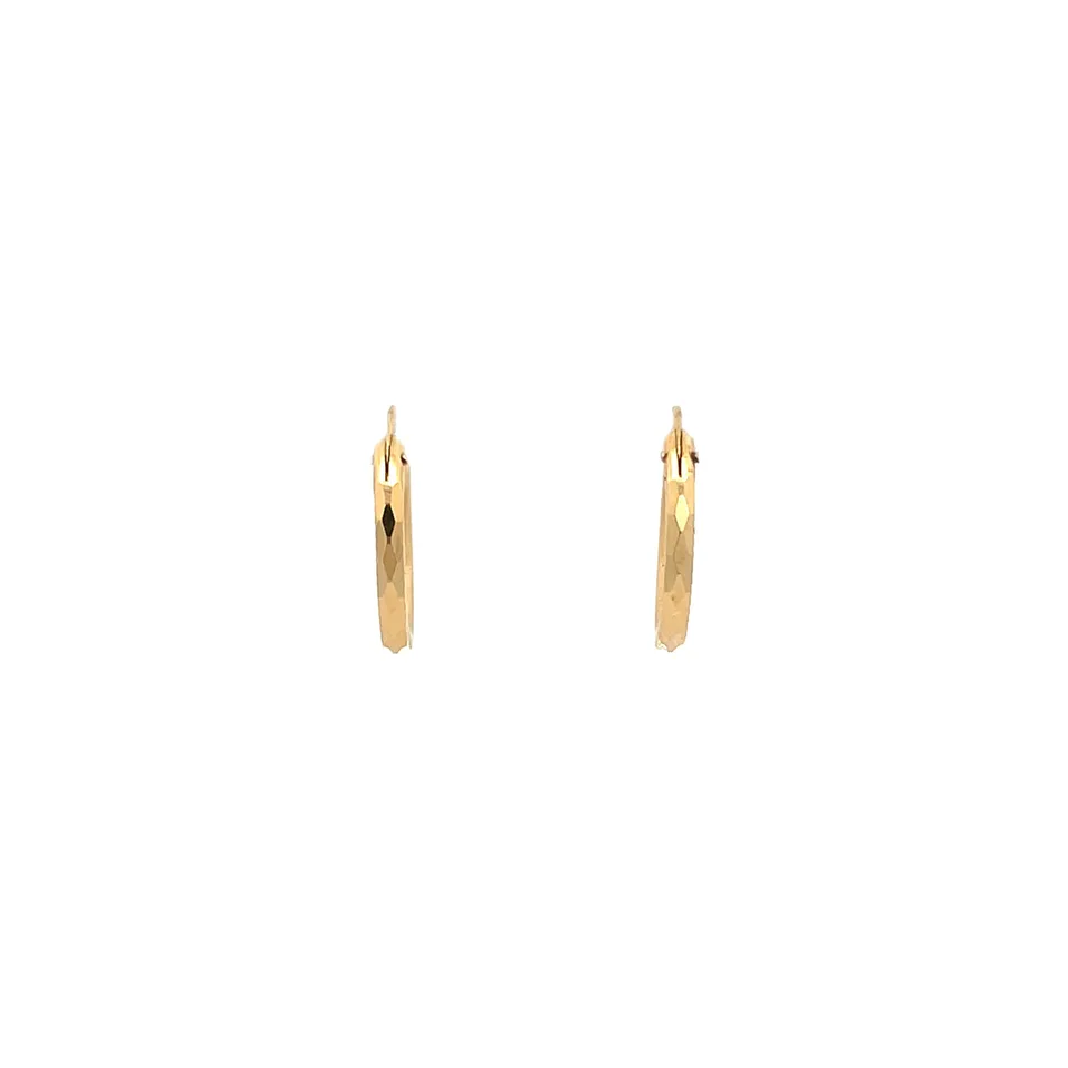 Vintage 14K Gold Fancy Hoop Earrings
