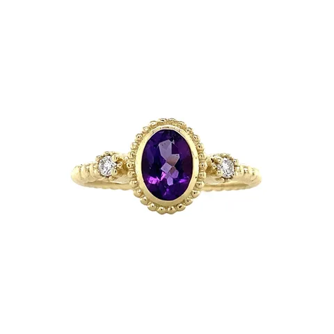 Vintage Pattie 14K Gold Ring, Violet