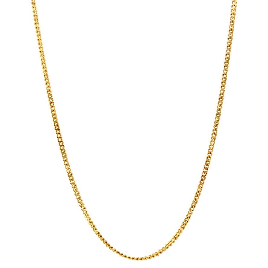 Vintage 14K Gold Long Necklace Curb 51.5 cm