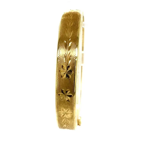 Vintage 14K Gold Bangle with Engraving