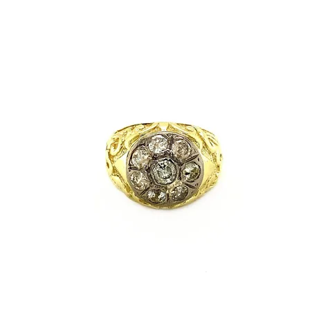 Vintage 14K Gold Men's Ring with Diamond