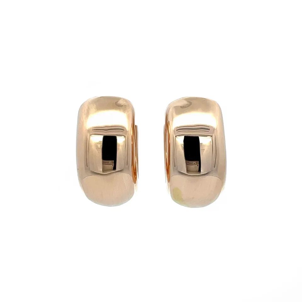 Vintage 14K Rose Gold Smooth Hoop Earrings
