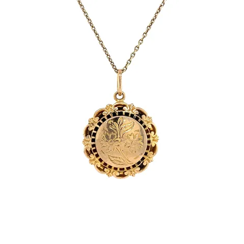 Vintage 18K Gold Locket with Engraving