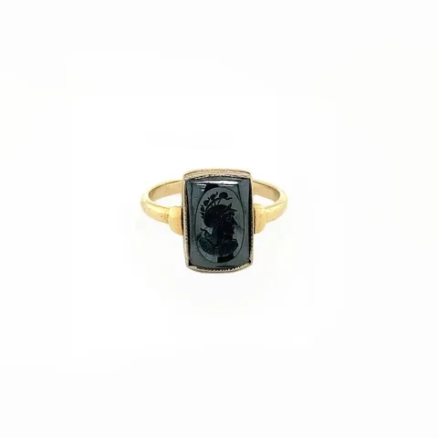 Vintage 12K Gold Ring with Hematite