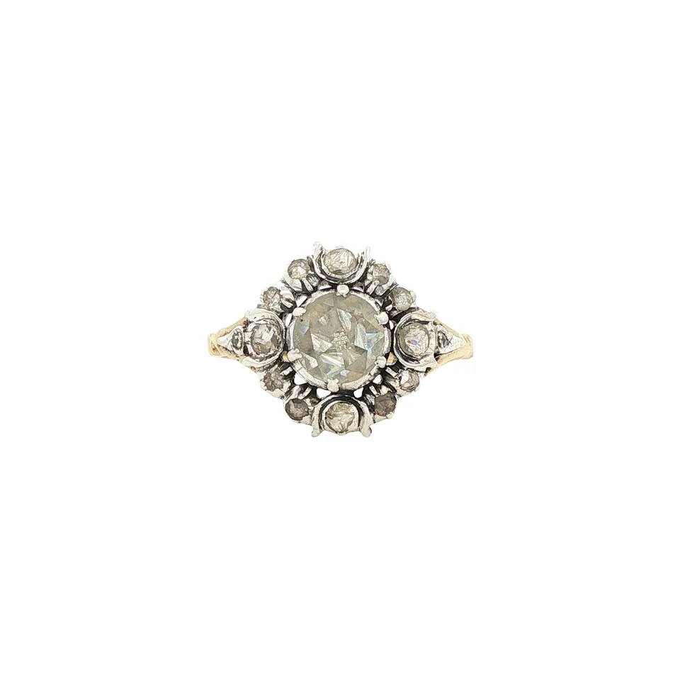 Vintage 14K Gold Ring with Rose Cut Diamond
