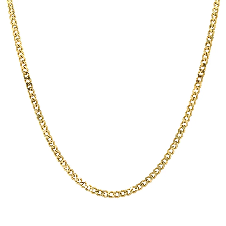 Vintage 14K Gold Long Necklace Curb 51 cm