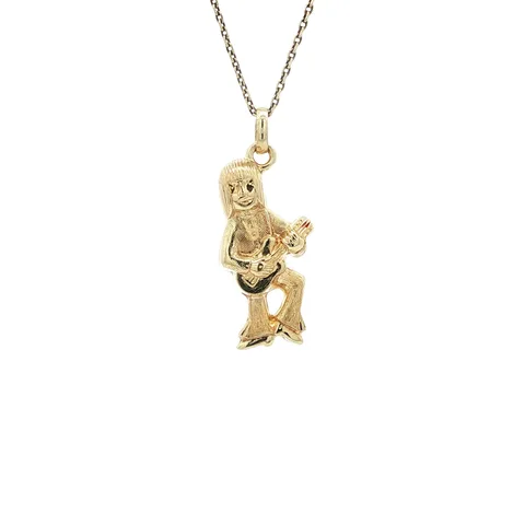 Vintage 14K Gold Guitarist Pendant