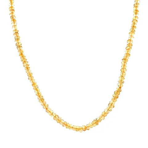Vintage Citrine Necklace with 14K Gold Ball Clasp