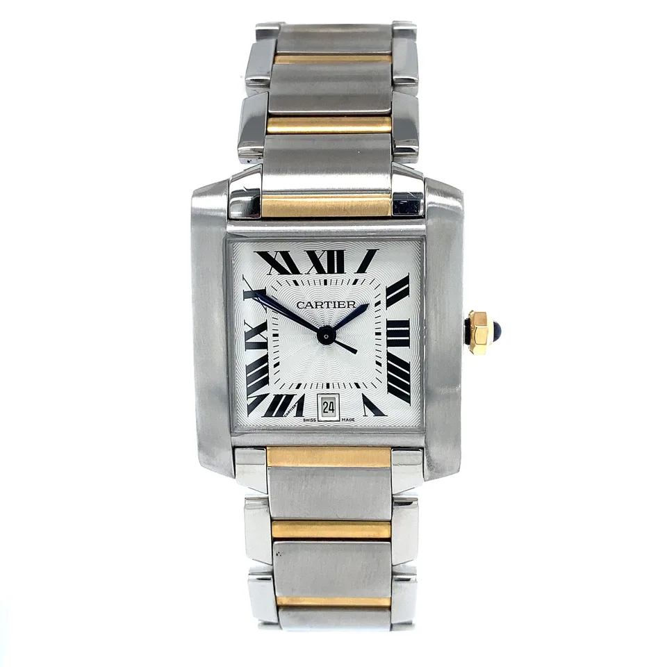 Vintage Cartier Tank Française Steel and 18K Gold Watch