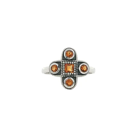 Vintage Sterling Silver Ring with Citrine