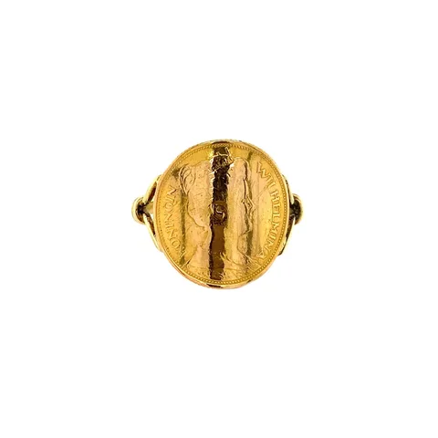 Vintage 14K Gold Ring with Coin