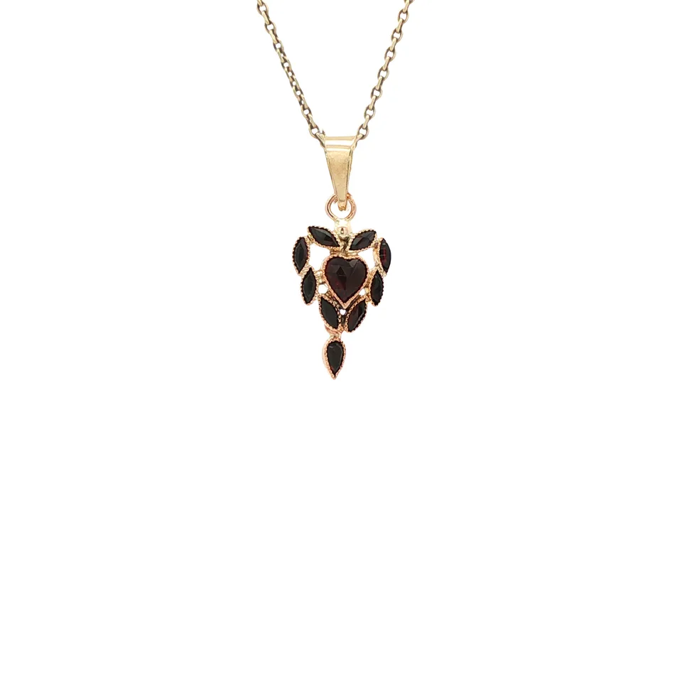 Vintage 14K Rose Gold Pendant with Garnet