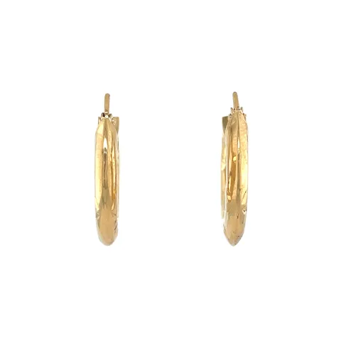 Vintage 18K Gold Fancy Hoop Earrings