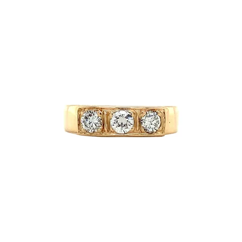 Vintage 14K Gold Trilogy Ring with Diamond