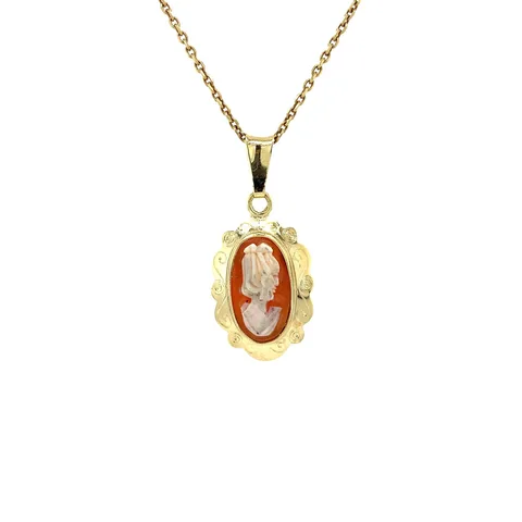 Vintage 14K Gold Pendant with Cameo