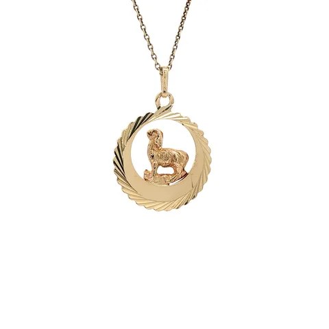 Vintage 14K Gold Ram Pendant